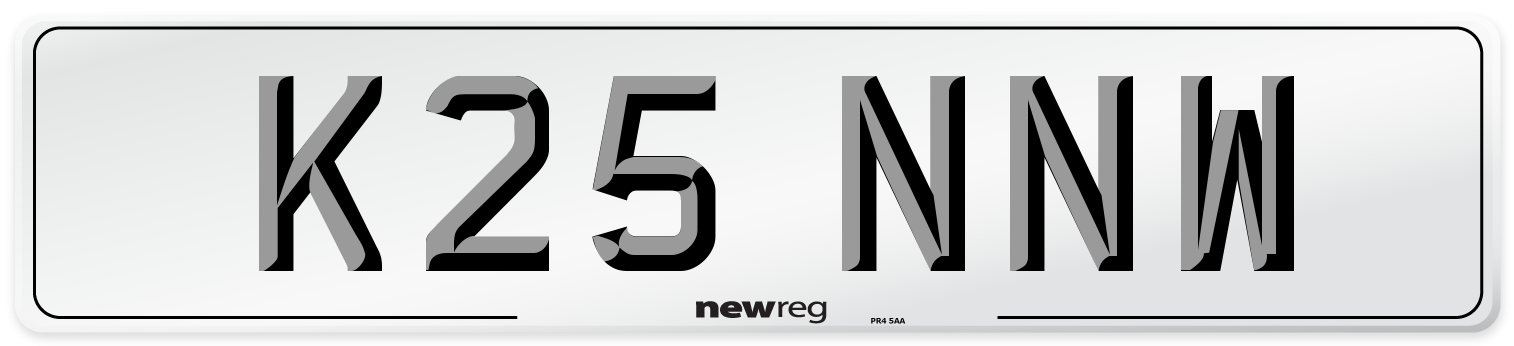 K25 NNW Number Plate from New Reg